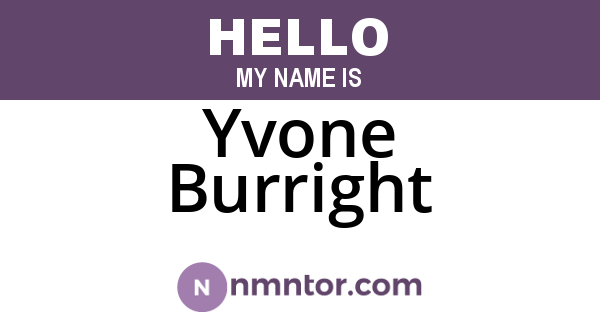 Yvone Burright