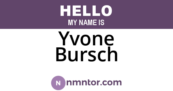 Yvone Bursch