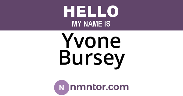 Yvone Bursey
