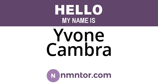 Yvone Cambra