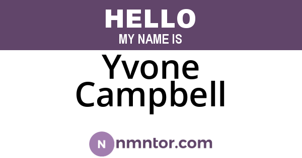 Yvone Campbell