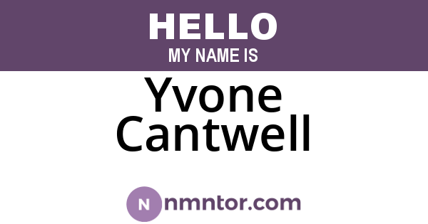 Yvone Cantwell