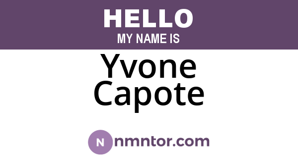 Yvone Capote