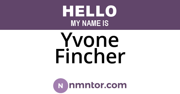 Yvone Fincher