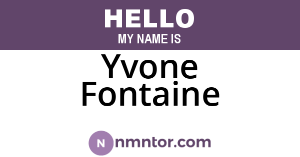 Yvone Fontaine