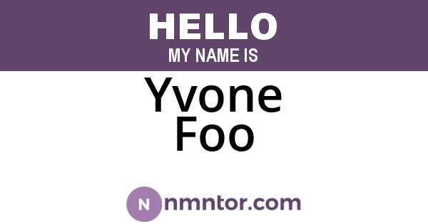 Yvone Foo