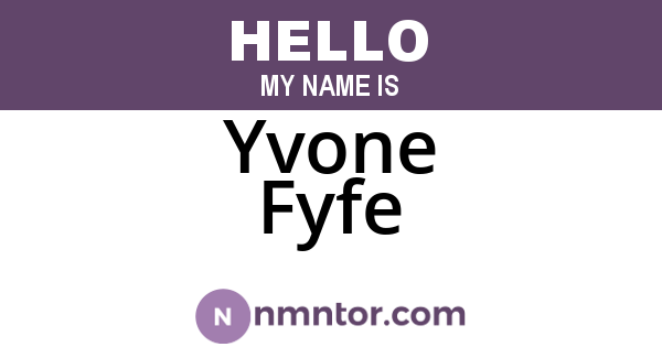 Yvone Fyfe