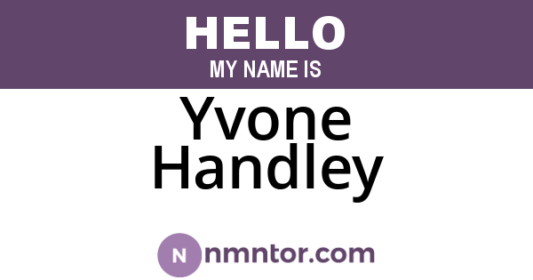 Yvone Handley