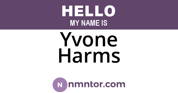 Yvone Harms