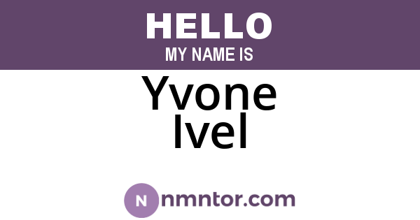 Yvone Ivel