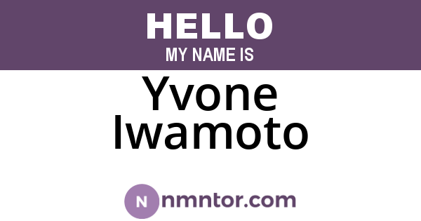 Yvone Iwamoto