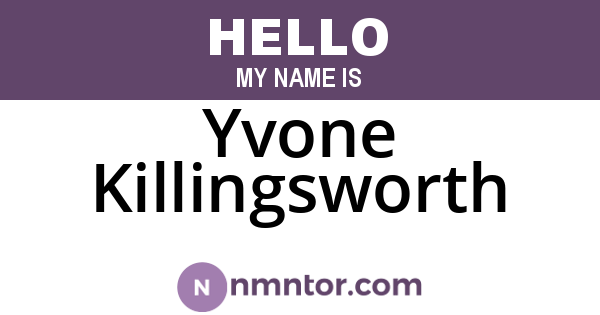 Yvone Killingsworth