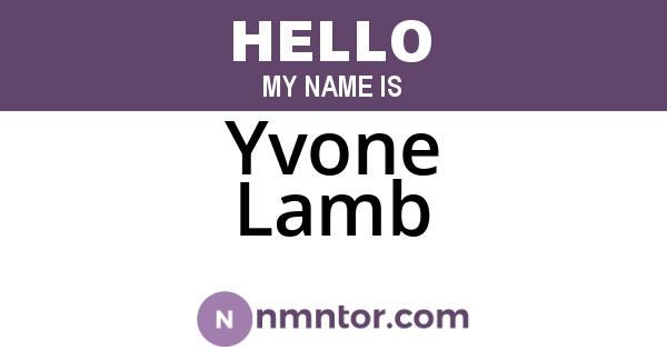 Yvone Lamb