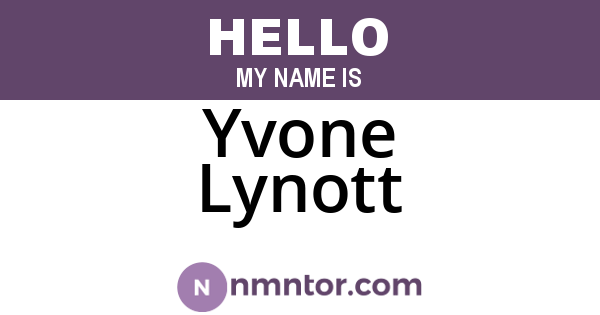 Yvone Lynott