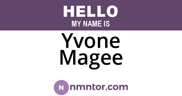 Yvone Magee