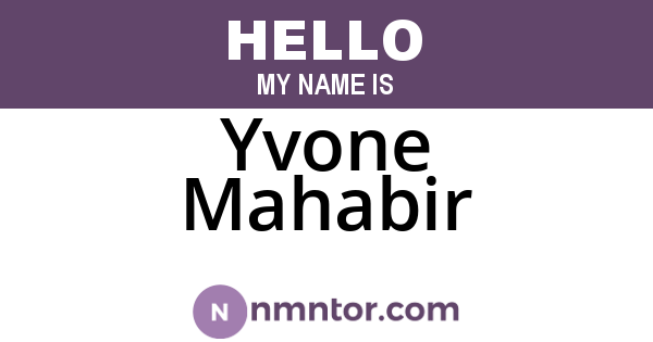 Yvone Mahabir