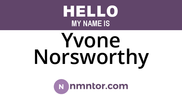 Yvone Norsworthy