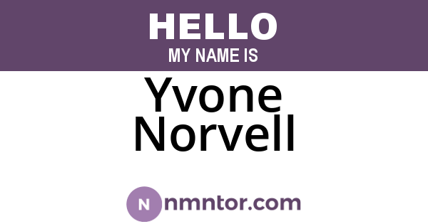 Yvone Norvell