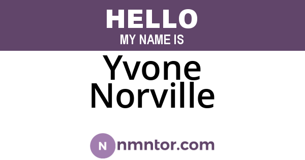 Yvone Norville