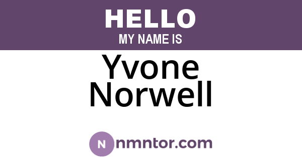 Yvone Norwell