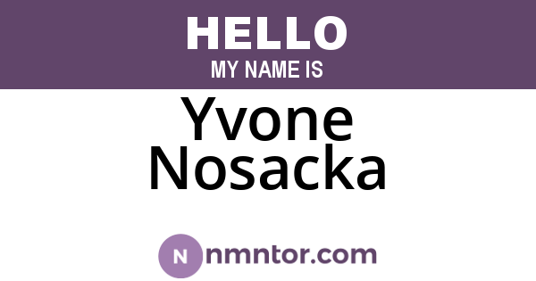 Yvone Nosacka
