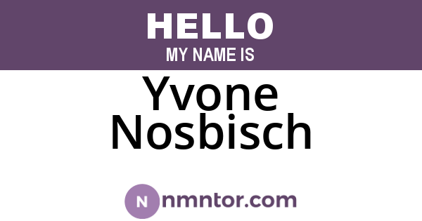 Yvone Nosbisch
