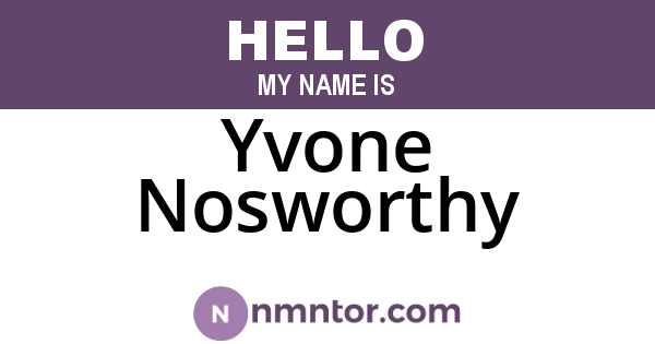 Yvone Nosworthy