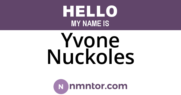 Yvone Nuckoles
