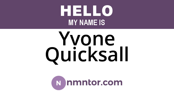 Yvone Quicksall