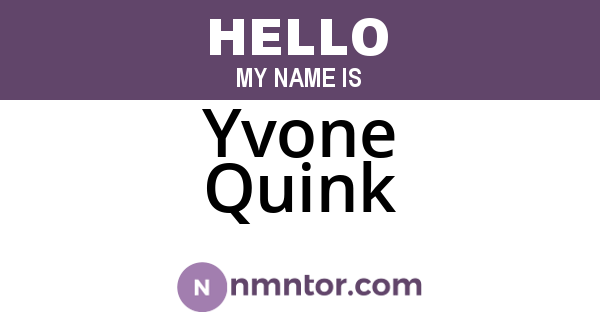 Yvone Quink
