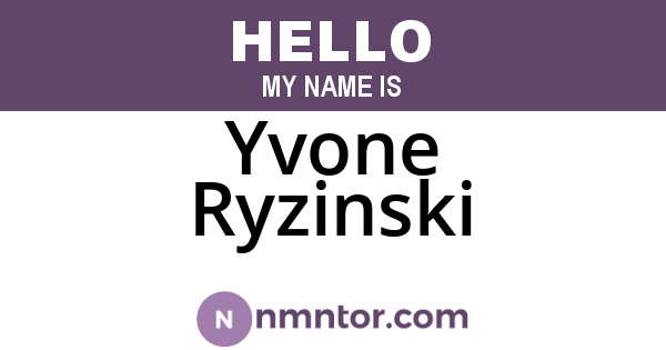 Yvone Ryzinski