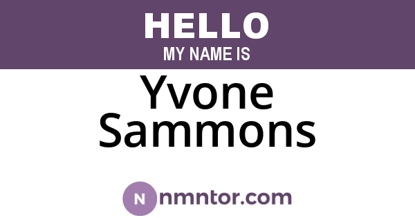 Yvone Sammons