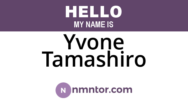 Yvone Tamashiro