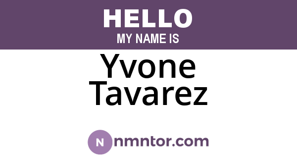 Yvone Tavarez