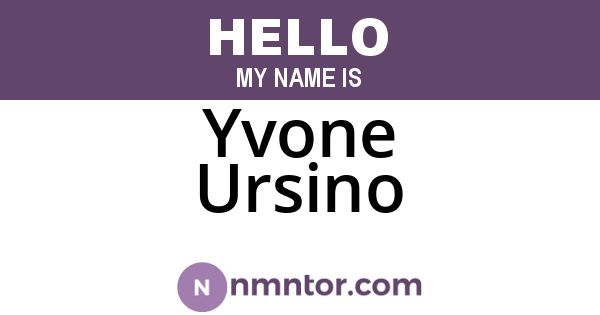 Yvone Ursino