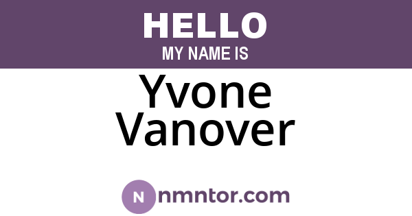 Yvone Vanover