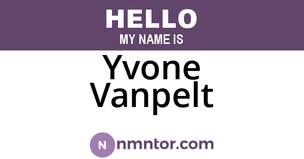 Yvone Vanpelt