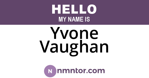 Yvone Vaughan