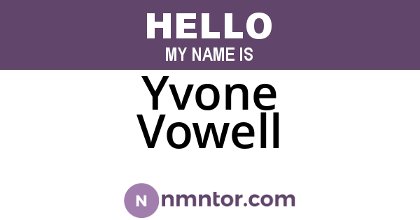 Yvone Vowell