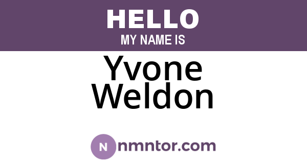 Yvone Weldon