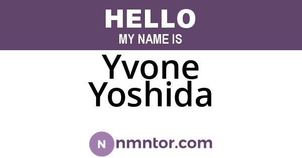 Yvone Yoshida