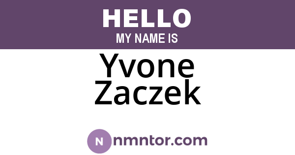 Yvone Zaczek