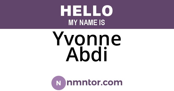 Yvonne Abdi
