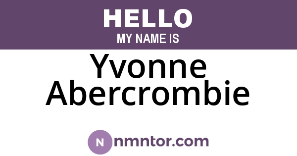 Yvonne Abercrombie