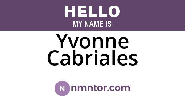 Yvonne Cabriales