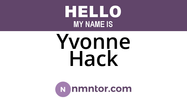 Yvonne Hack