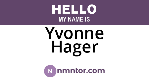 Yvonne Hager