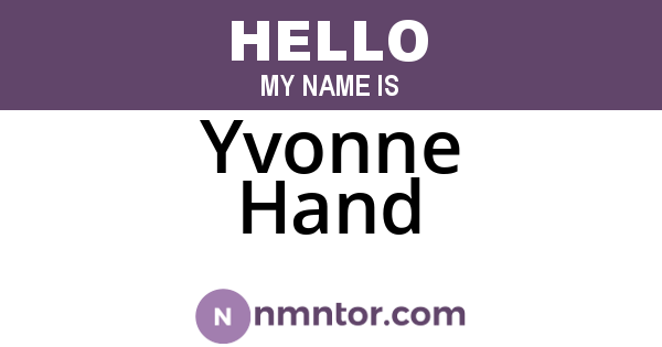 Yvonne Hand