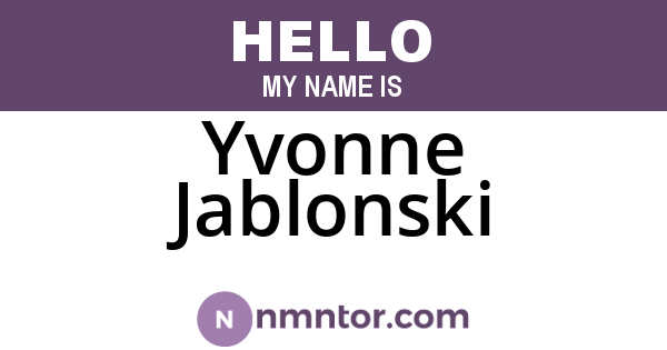 Yvonne Jablonski
