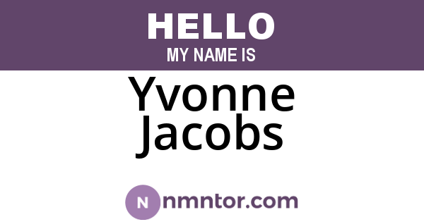 Yvonne Jacobs